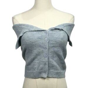 ✨ RUVE Off-Shoulder Button-Up Knit Top – Size S ✨